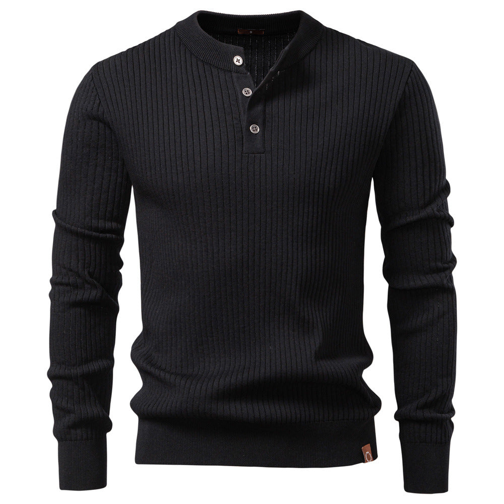 Herren Strickpullover Fein Rippenmuster Modern