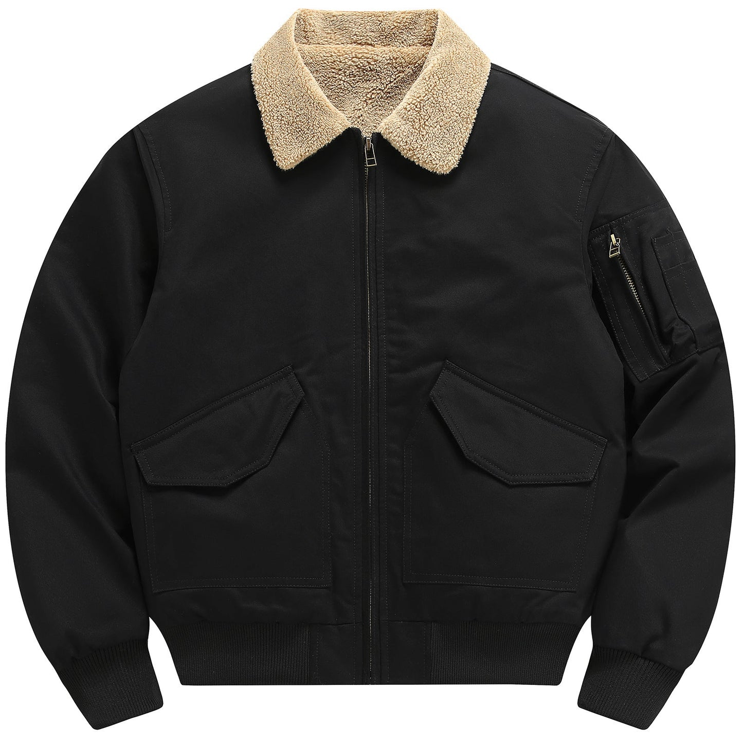 Herren Freizeitjacke Weich Teddyfutter Funktionstaschen