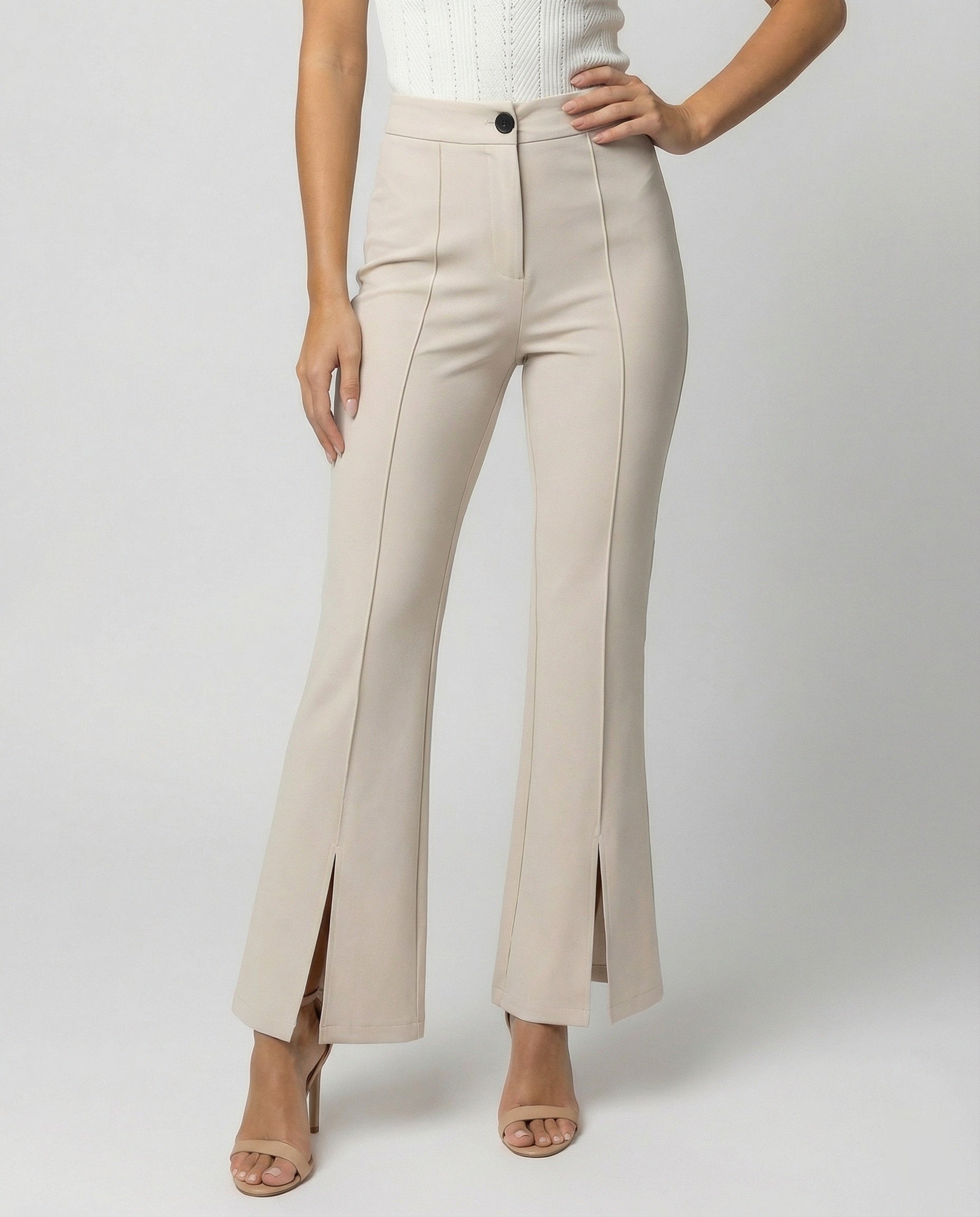 Damen Anzughose Bootcut mit Schlitz und Stretch - BerlinGlamour
