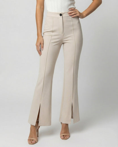 Damen Anzughose Bootcut mit Schlitz und Stretch - BerlinGlamour