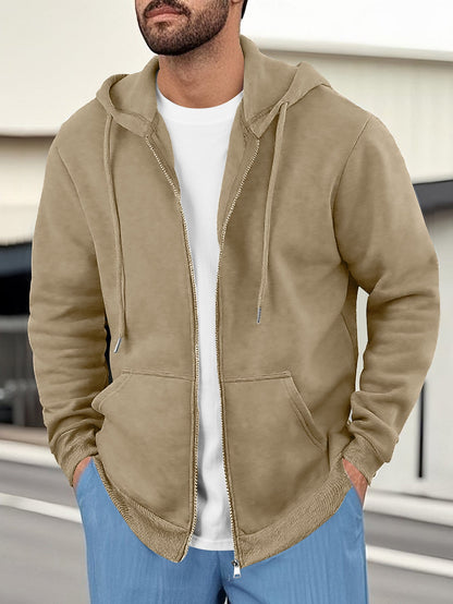 Herren Kapuzenjacke Lässig Atmungsaktiv Mit Taschen