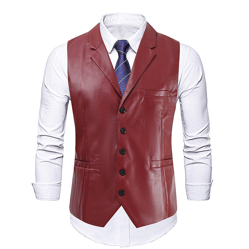 Elegante Herren Lederweste Schwarz Modern