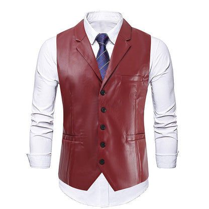 Elegante Herren Lederweste Schwarz Modern