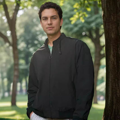 Herren Übergangsjacke Leicht Mit Kragen und Taschen
