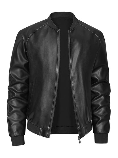 Herren Lederjacke Elegant Modern Schnitt mit Taschen