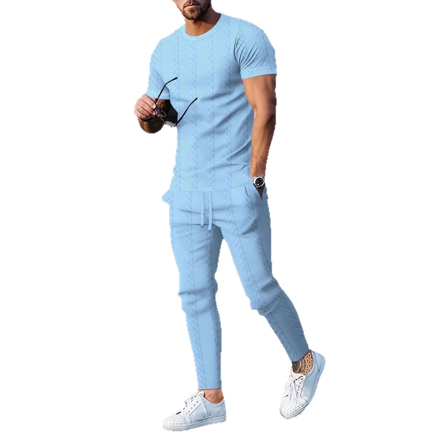 Herren Freizeit-Set Strukturiert Modern Berlin Style