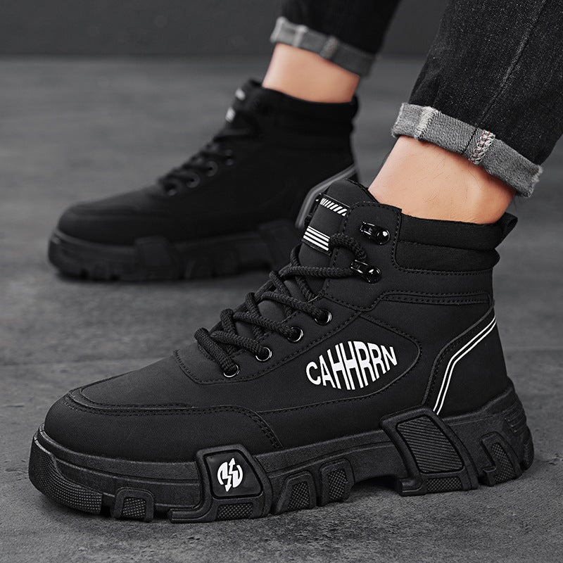 Damen High-Top Sneaker Robust Stylisch Schwarz