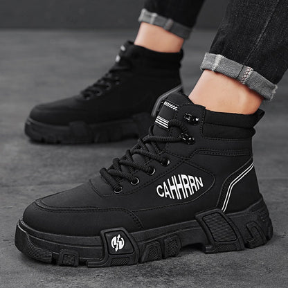 Damen High-Top Sneaker Robust Stylisch Schwarz