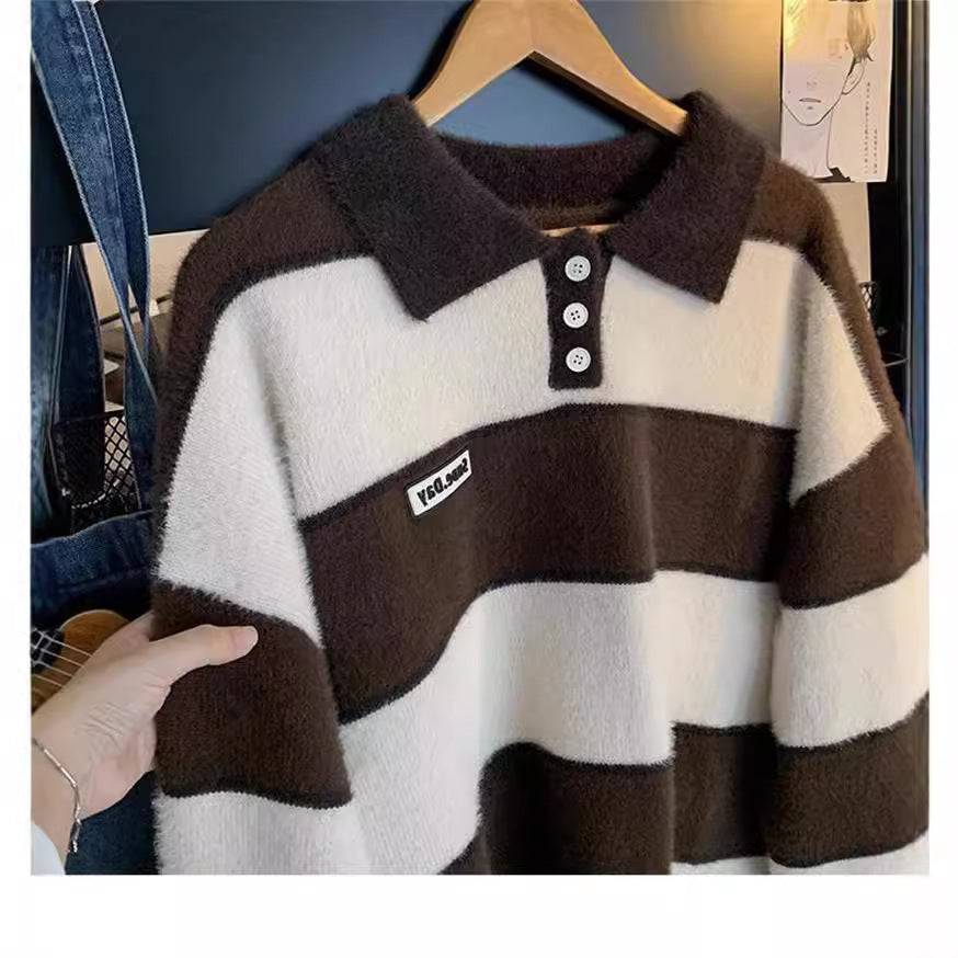 Damen Strickpullover Kuschelig Weich mit Polokragen - BerlinGlamour