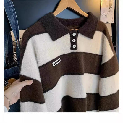 Damen Strickpullover Kuschelig Weich mit Polokragen - BerlinGlamour