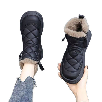 Damen Winterstiefel Kuschelig Warm mit Fellkragen