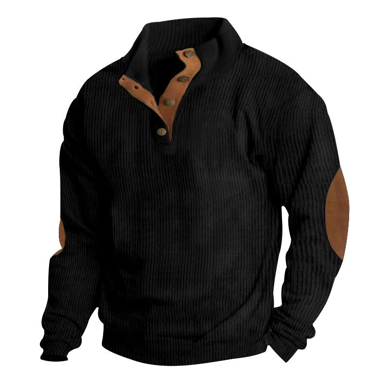 Herren Kapuzenpullover Strukturiert Lederoptik Modern