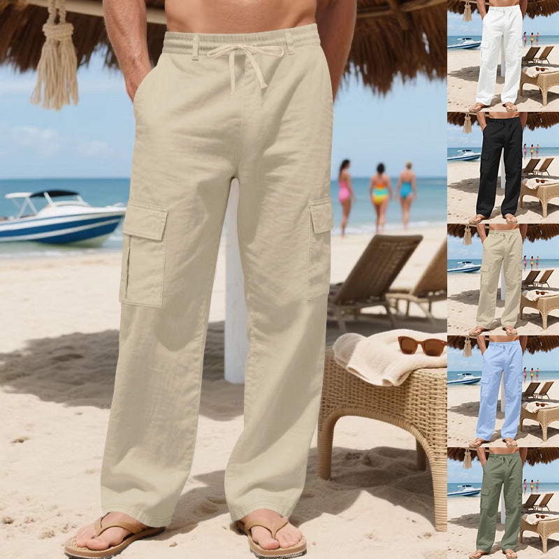 Herren Strandhose Bequem Mit Taschen Elastisch