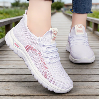 Damen Sneaker Sportlich Elastisch Bequem Laufsohle