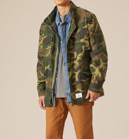Herren Parka Jacke Wasserabweisend mit verstellbarem Kragen und Taschen