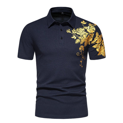 Herren Polohemd Blumenmuster Modern Berlin Style