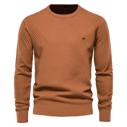 Herren Strickpullover Modern Diagonal Muster Grau