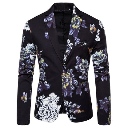 Herren Blazer Modern mit Floralmuster und Struktur