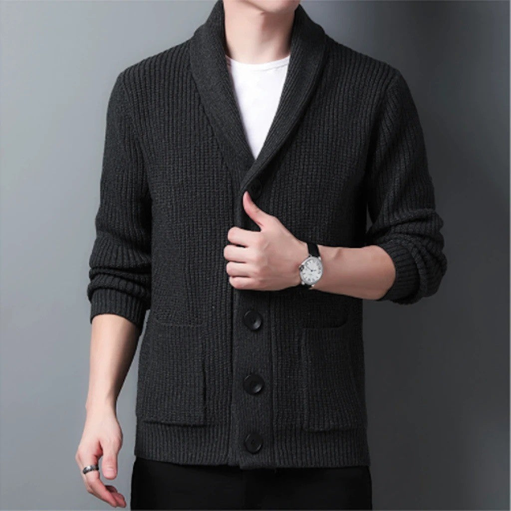Herren Strickjacke Klassisch Elegante Taschen - BerlinGlamour