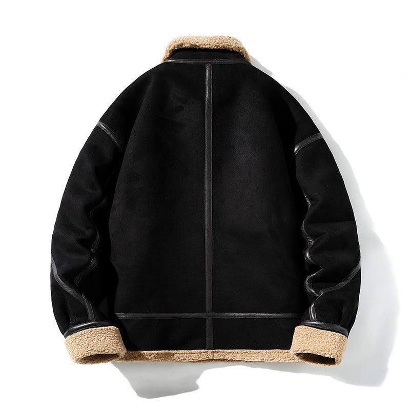 Lammfelljacke Herren Modern Überwurf Design Luxus
