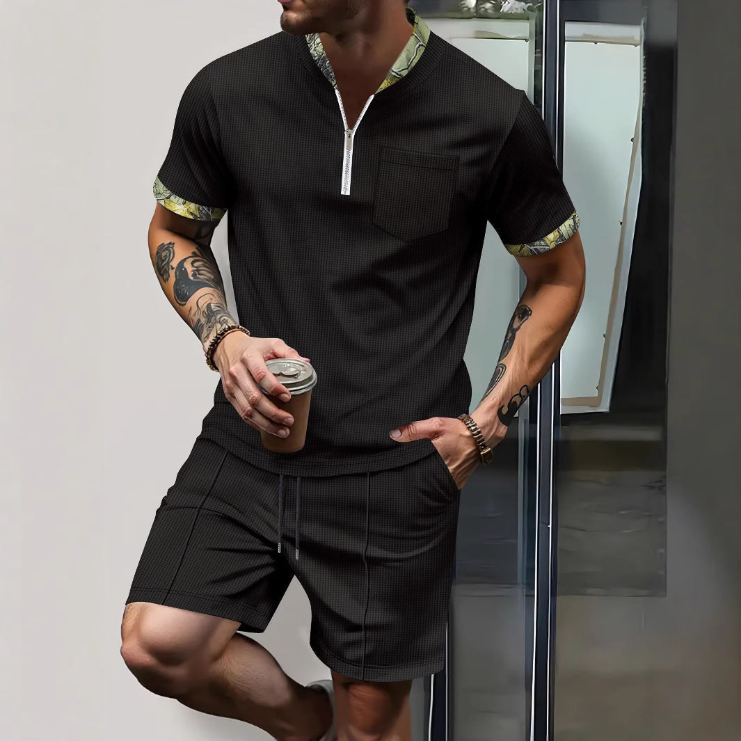 Herren Sportset Kurzarm Modern mit Schulterdetail