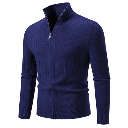 Stylische Herren Strickjacke Stehkragen Reißverschluss Modern