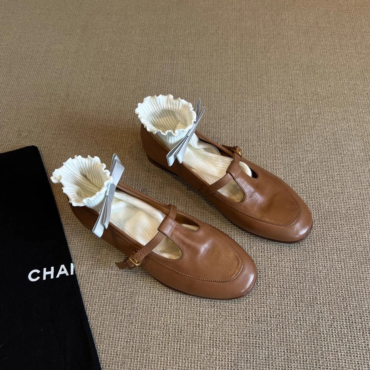 Damen Ballerinas Modisch Komfortabel Riemendesign