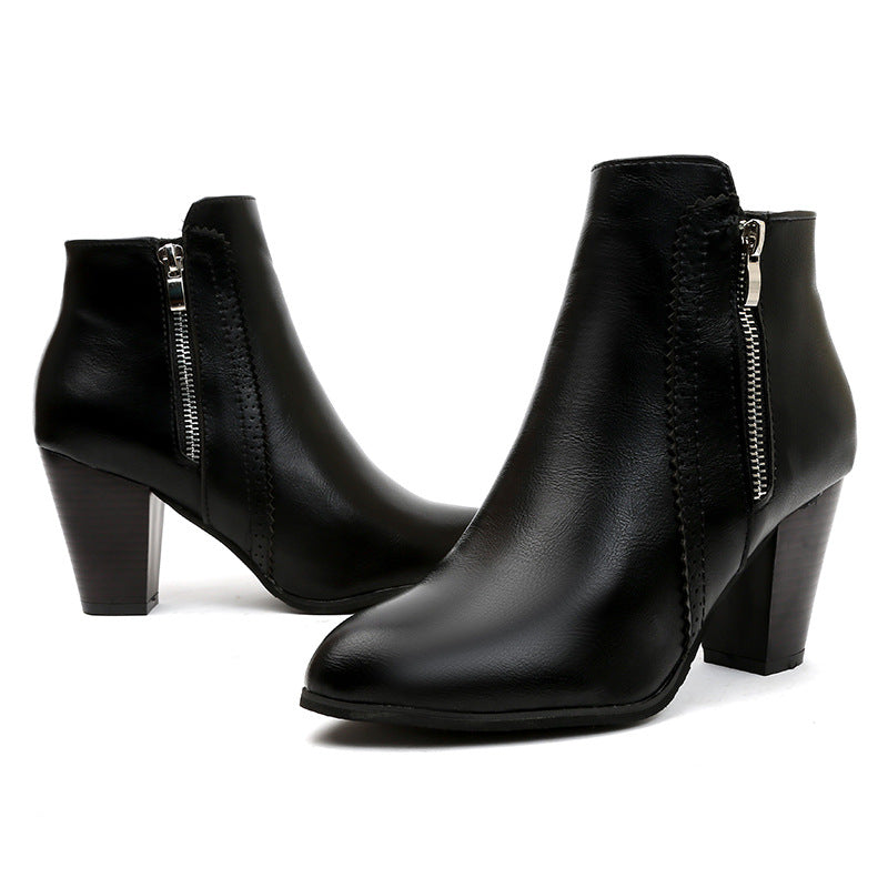 Damen Stiefeletten Elegant Mit Reißverschluss Hochwertig