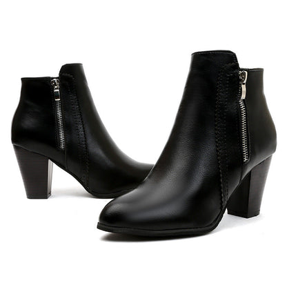 Damen Stiefeletten Elegant Mit Reißverschluss Hochwertig