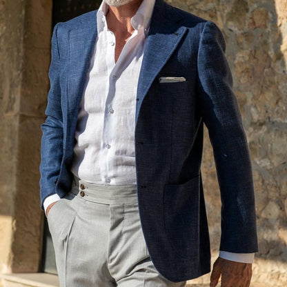 Herren Leinenblazer Elegante Slim Fit Sommerjacke - BerlinGlamour