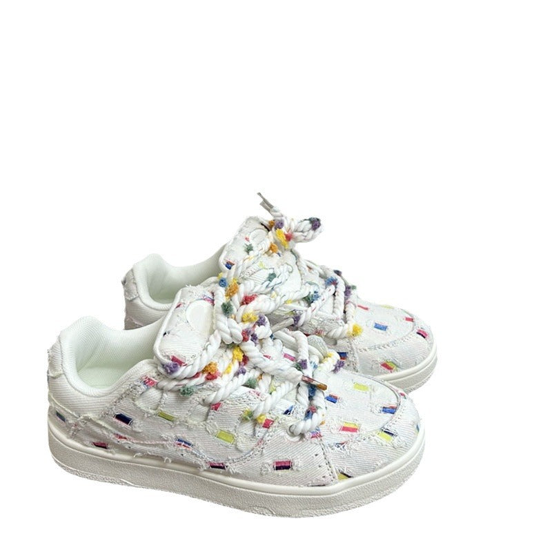Damen Sneaker Bunt Sportlich Mit Strukturdesign