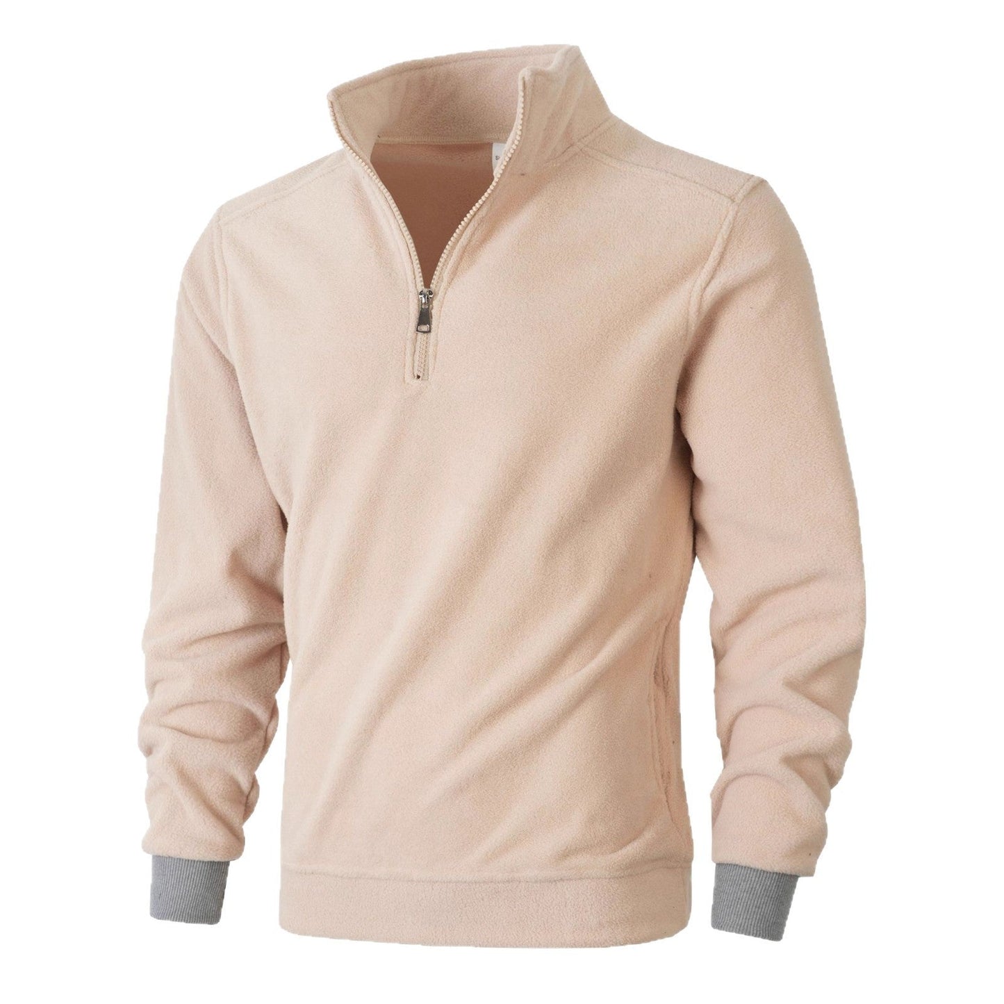 Herren Fleecepullover Stehkragen Reißverschluss Warm