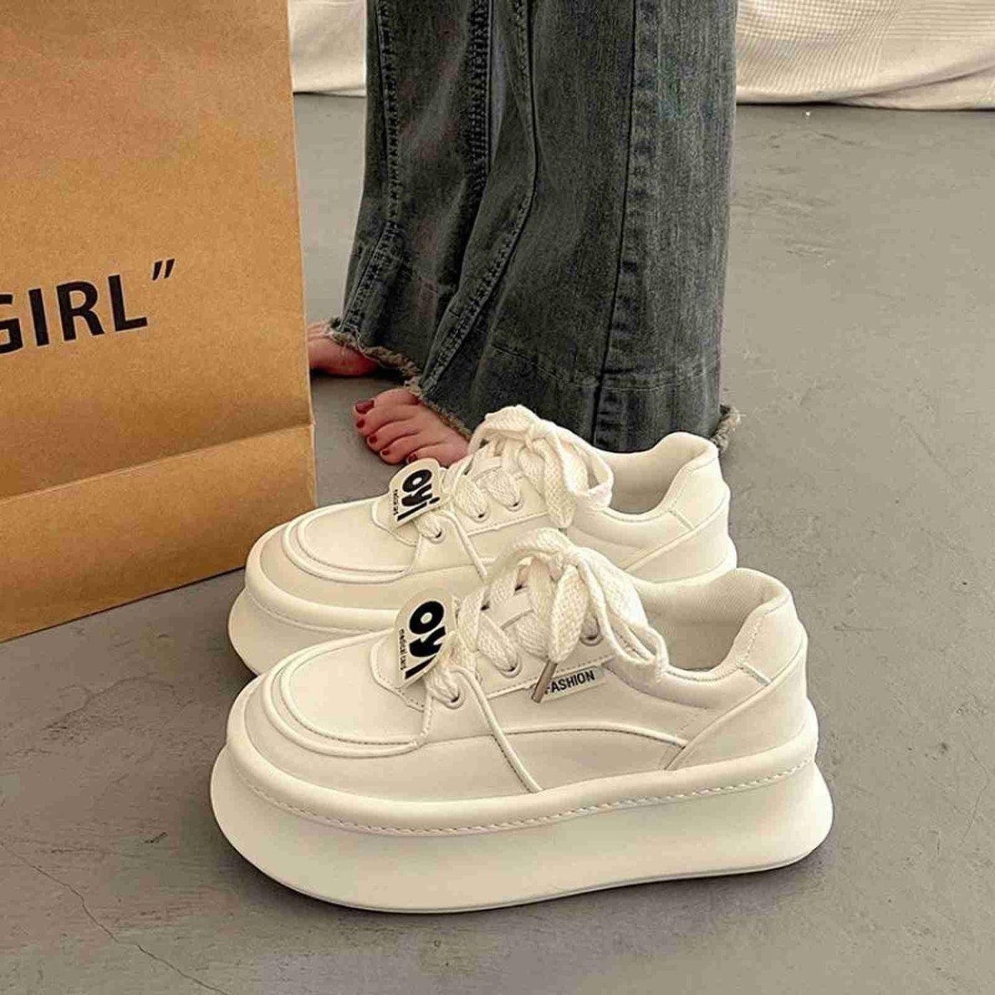 Damen Sneaker Plateau Schuhe Sportlich Mode