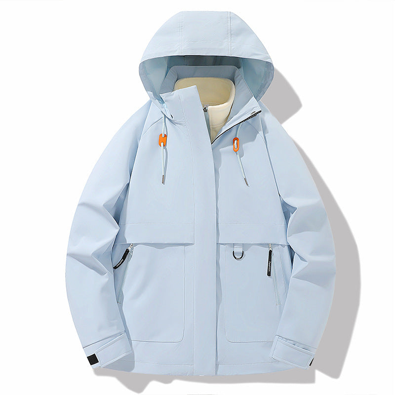 Herren Outdoorjacke Wasserdicht Verstellbare Kapuze Funktionell