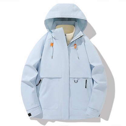 Herren Outdoorjacke Wasserdicht Verstellbare Kapuze Funktionell