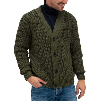 Herren Strickjacke Grobstrick mit Knöpfen Modern - BerlinGlamour