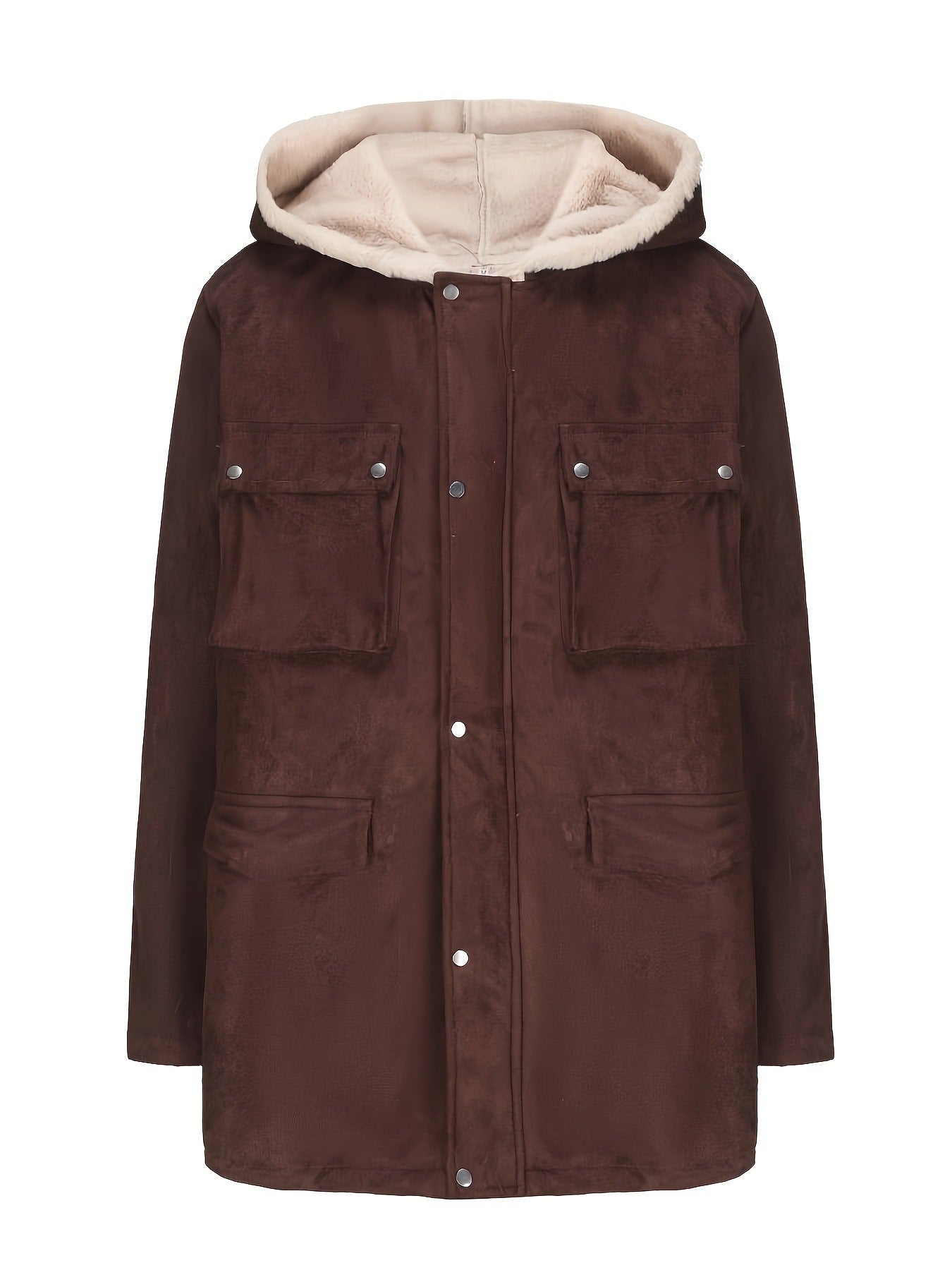 Damen Parkajacke Warm Sherpa Futter Winterjacke