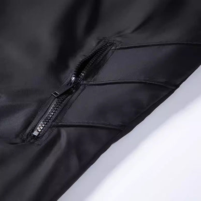 Lederjacke Herren Vielseitig Ledermantel Elegant Schwarz