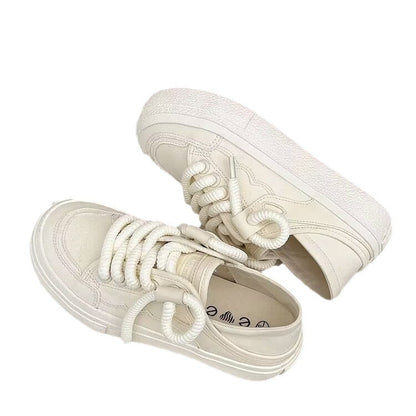Damen Sneaker Bequem Canvas Sohle Dick Mode