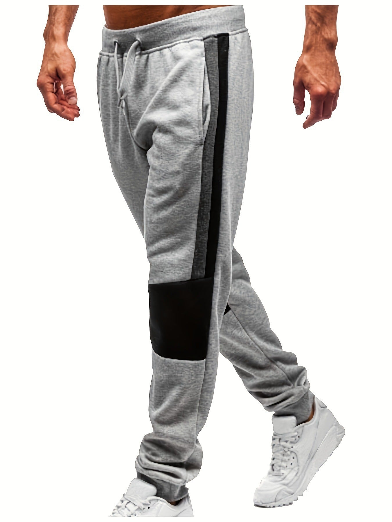 Herren Sport Jogginghose mit Reißverschlusstaschen und Kontraststreifen