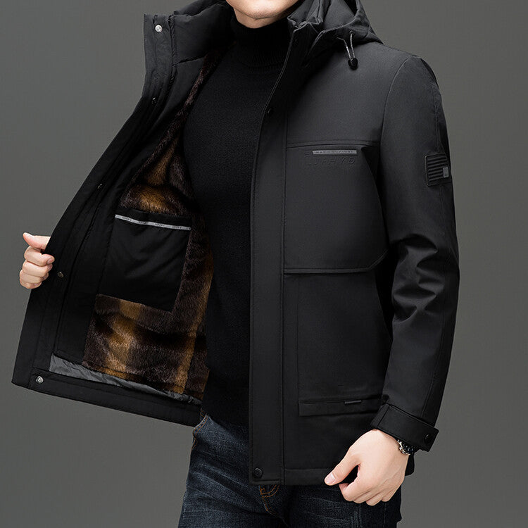 Herren Wetterjacke Übergangsjacke mit Innenfutter Wasserdicht - BerlinGlamour