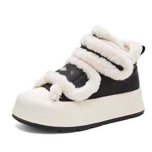 Damen Sneaker Plüschgefüttert High Top Klettverschluss Warm