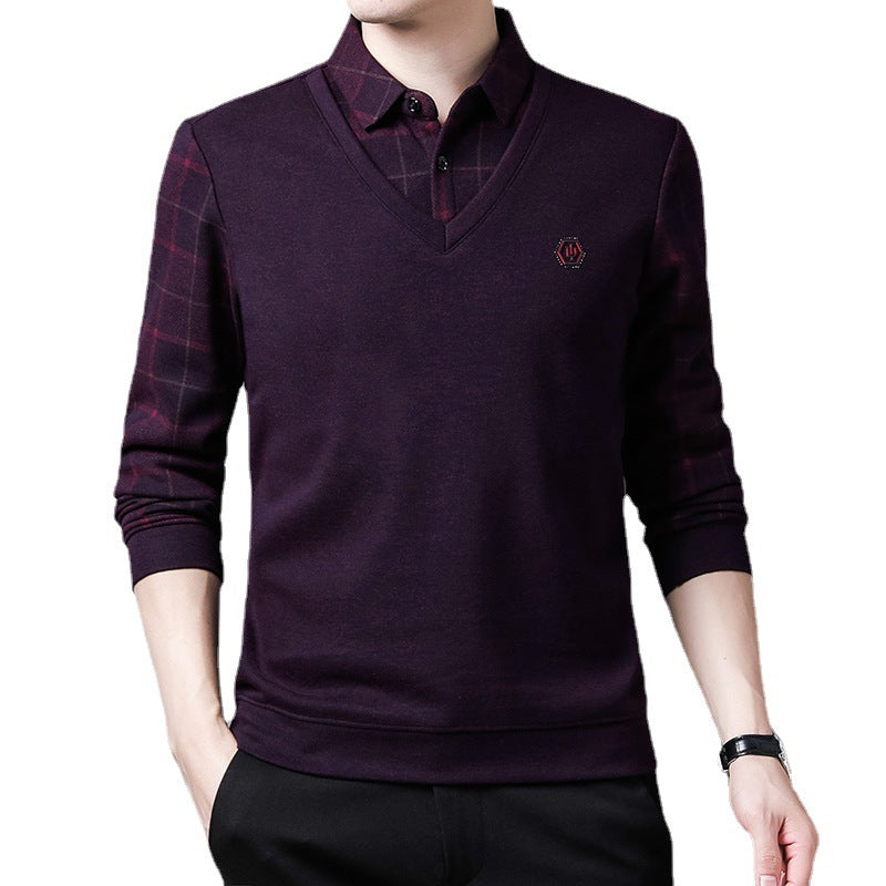 Herren Pullover V-Ausschnitt Strukturiert Elegante Oberbekleidung