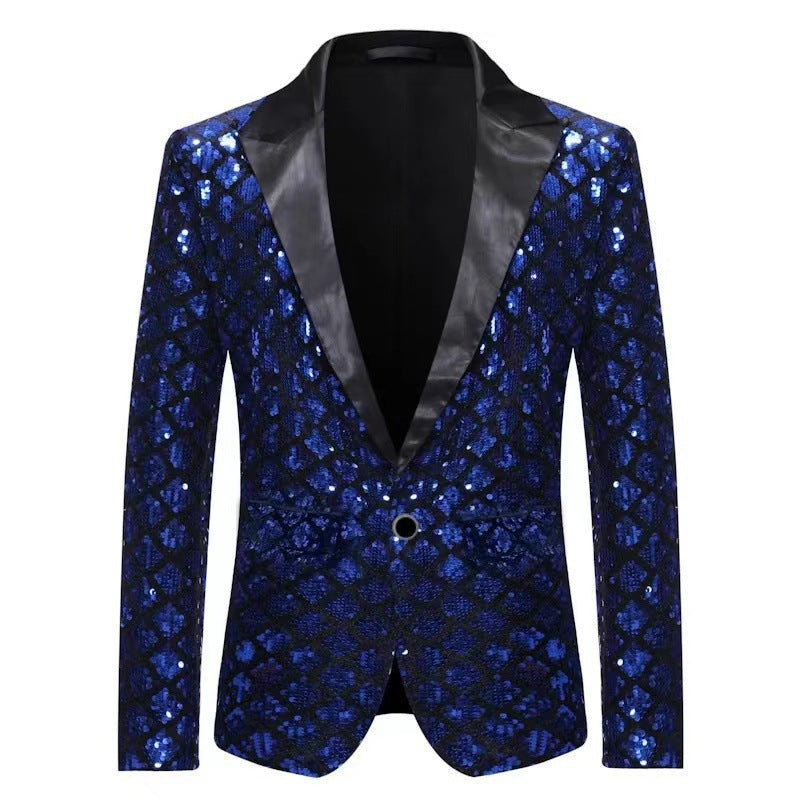 Herren Smoking Sakko Glitzernd Modern Schwarz - BerlinGlamour