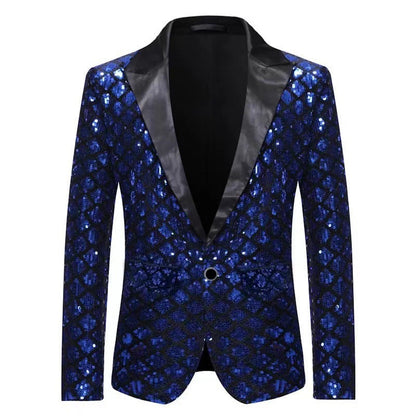 Herren Smoking Sakko Glitzernd Modern Schwarz - BerlinGlamour