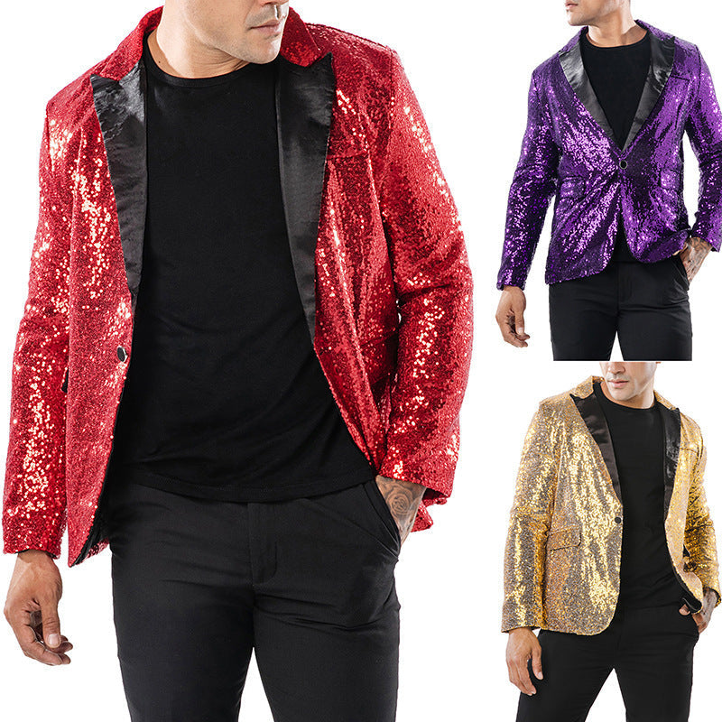 Herren Blazer Glitzernd Elegant Schwarzer Abendanzug - BerlinGlamour