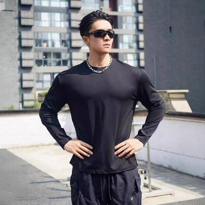 Herren Sportshirt Langarm Atmungsaktiv Feuchtigkeitstransport