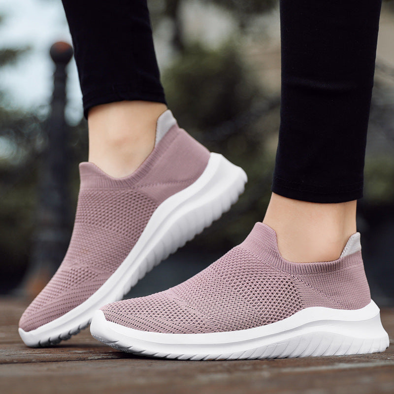 Damen Laufschuhe Atmungsaktiv Elastisch Slip-On