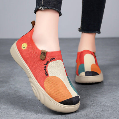 Damen Sneaker Slip-On Bequem Elastisch Sportlich