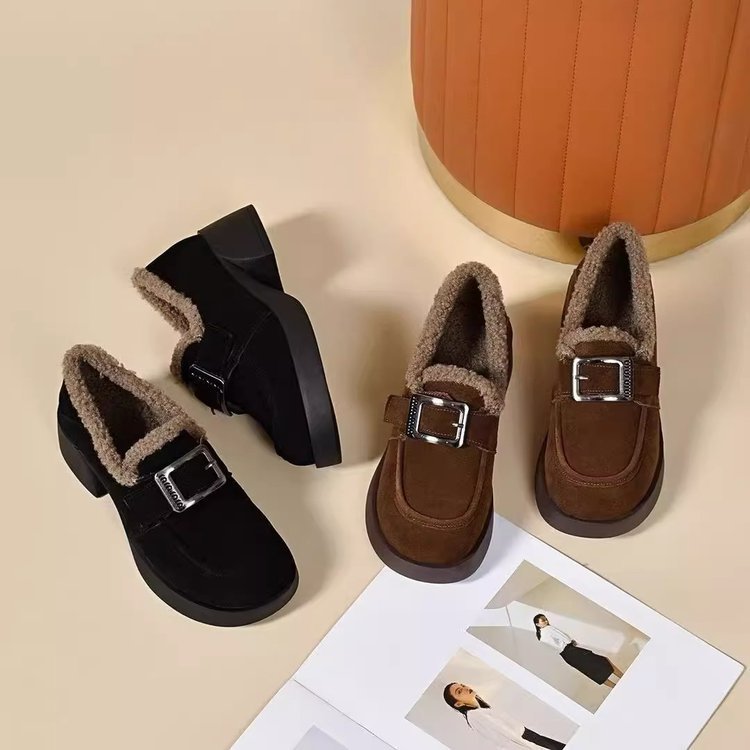 Damen Stiefeletten Bequem Komfort Innenfutter Schnallenverschluss